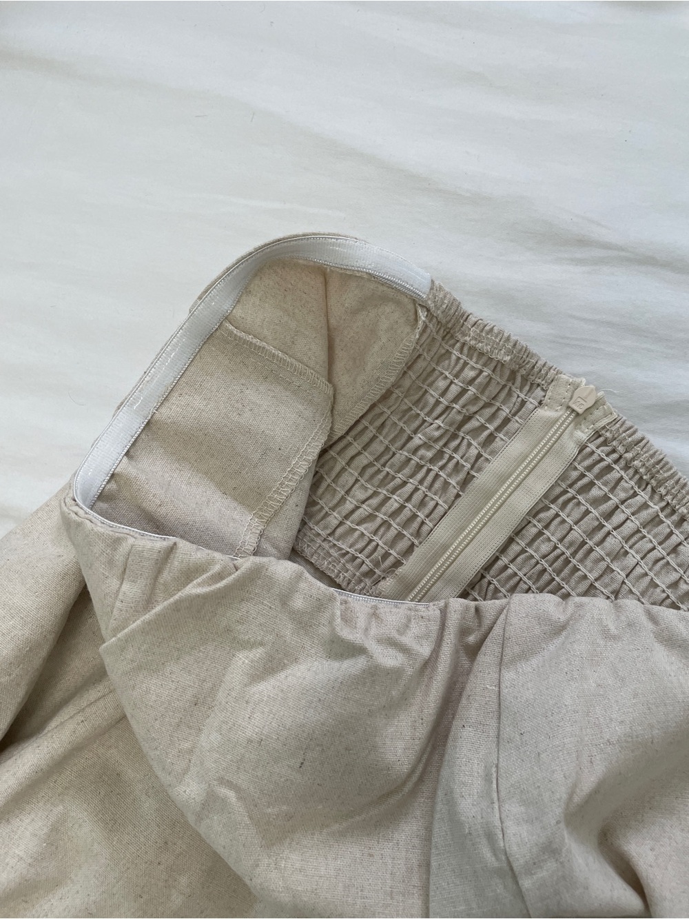 NEW Beige Linen Strapless Maxi Dress - Picture 12 of 12